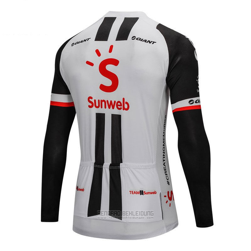 2018 Fahrradbekleidung Sunweb Grau und Shwarz Trikot Langarm und Tragerhose